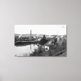 Lienzo Coquille, OR Town View y Lumber Mills