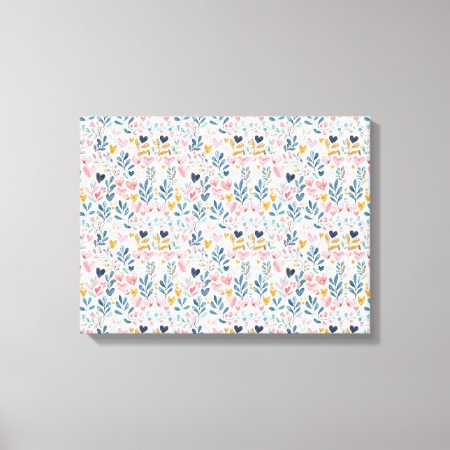 Lienzo Corações em aquarela (Anverso)