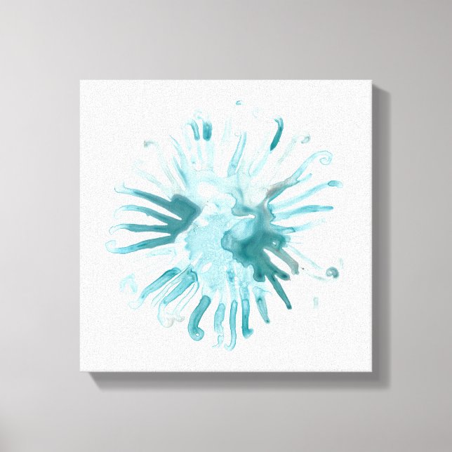 Lienzo Coral acuarela - Azul 2 (Anverso)