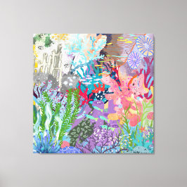 Lienzo Coral del Mar Profundo