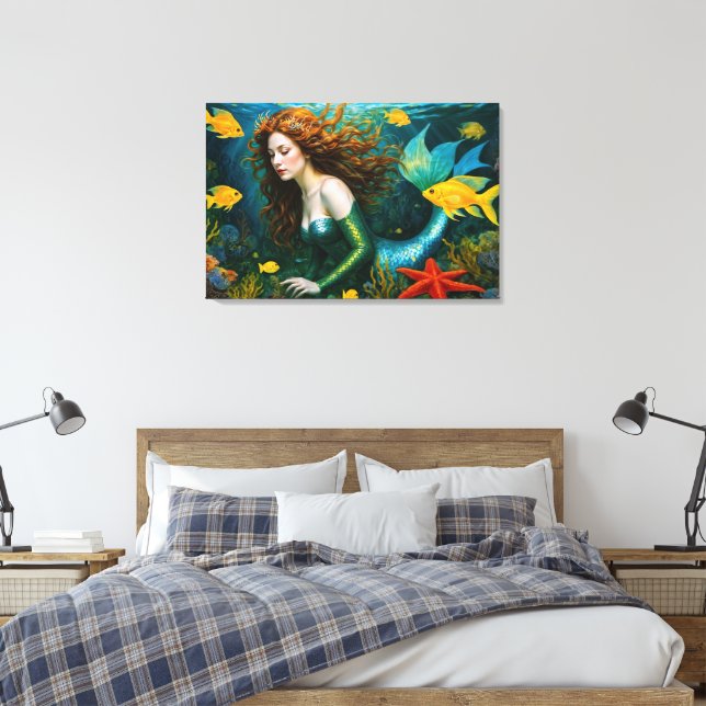Lienzo "Coralyn" - Hermosa sirena mística (Insitu(Dormitorio))