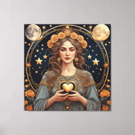 Lienzo corazón apasionado de la mujer - tarot