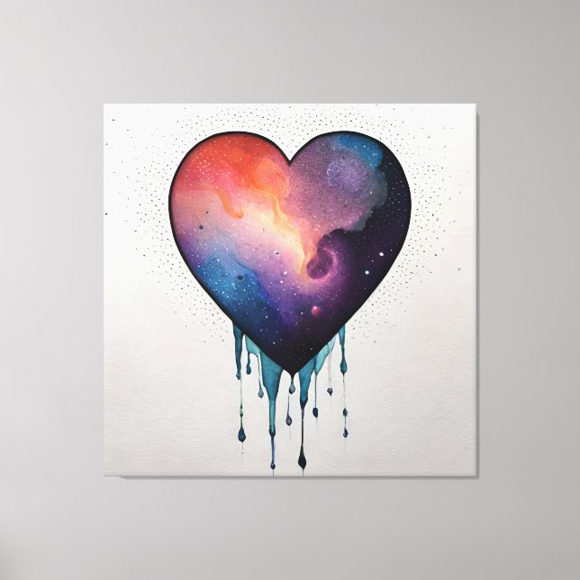 Lienzo Corazón colorido de fusión (Anverso)