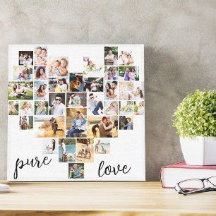 Lienzo Corazón de Amor Puro 36 Colaje de Fotos Pequeño Cu