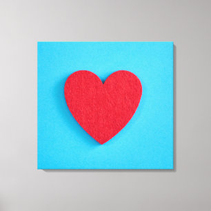 Lienzo Corazón de amor rojo