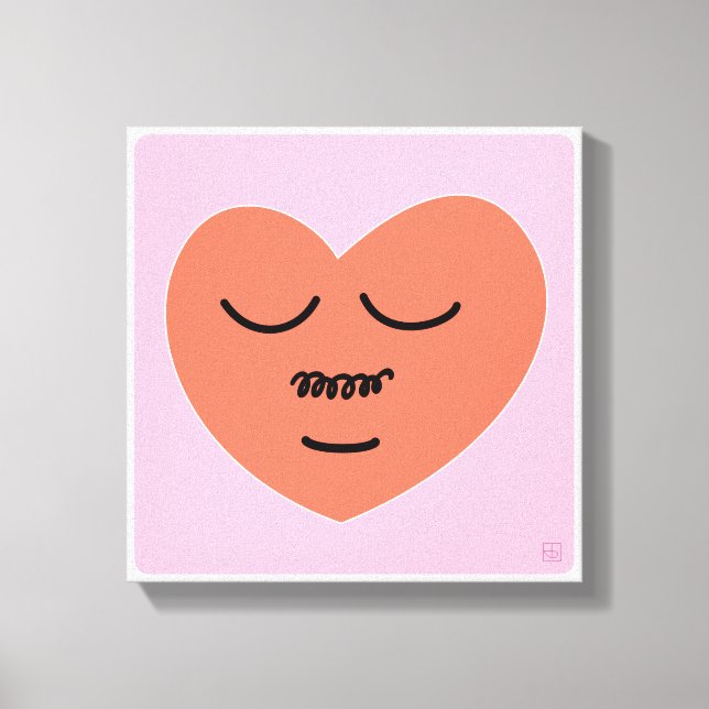 Lienzo Corazón de contenido - Con Mustache (Anverso)