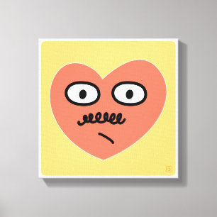 Lienzo Corazón de Emoción Ambigua - Con Mustache