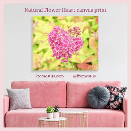 Lienzo Corazón de flor natural - perforado por flecha.