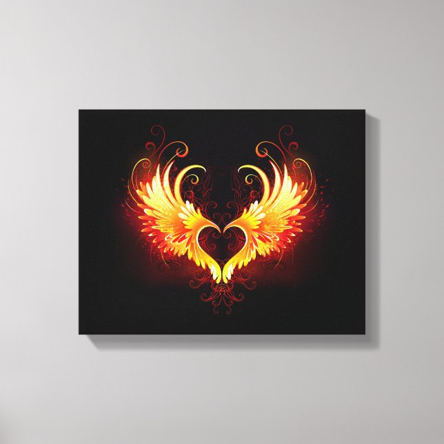 Lienzo Corazón de Fuego Ángel con Alas (Anverso)