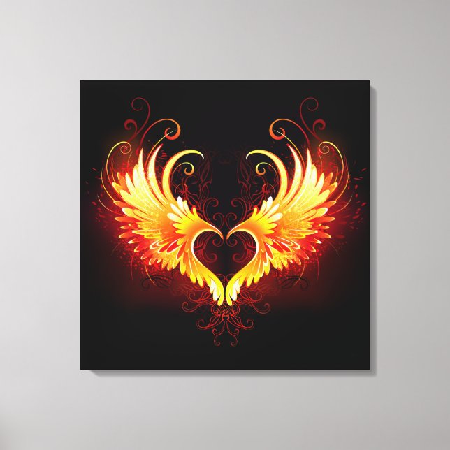 Lienzo Corazón de Fuego Ángel con Alas (Anverso)