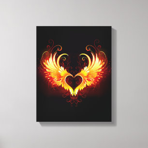 Lienzo Corazón de Fuego Ángel con Alas
