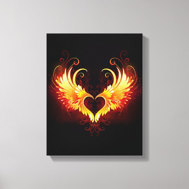 Lienzo Corazón de Fuego Ángel con Alas (Anverso)