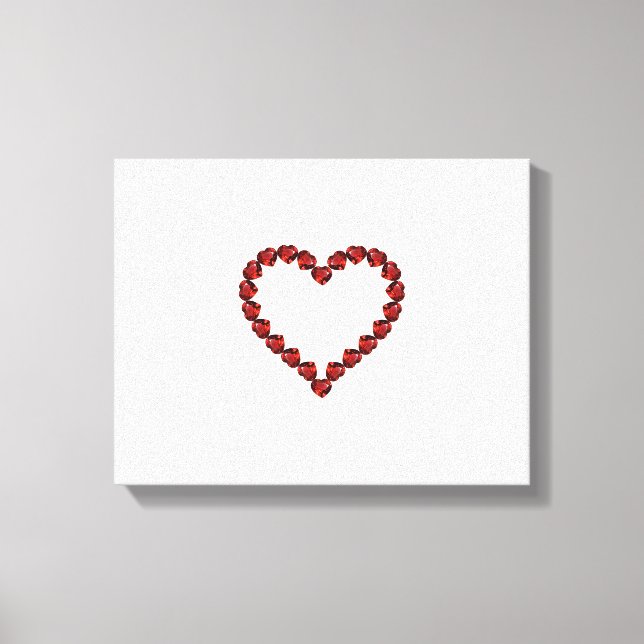 Lienzo Corazón de Gemstone de Ruby Rojo (Anverso)