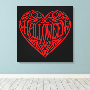 Lienzo Corazón de Halloween, Corazón Rojo, Fiesta