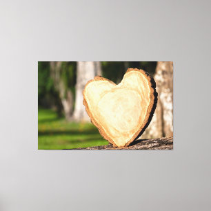 Lienzo corazón de madera