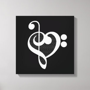 Lienzo Corazón de Música - Amo la Música