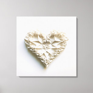 Lienzo Corazón de origami triangular