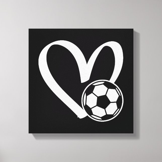 Lienzo Corazón del balón de fútbol (Anverso)