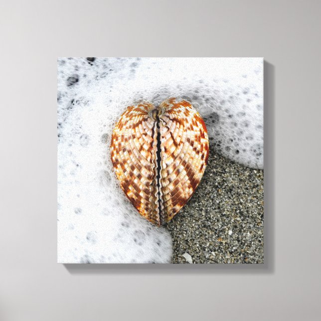 Lienzo Corazón en la playa (Anverso)