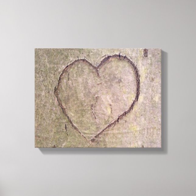Lienzo Corazón esculpido en un árbol (Anverso)