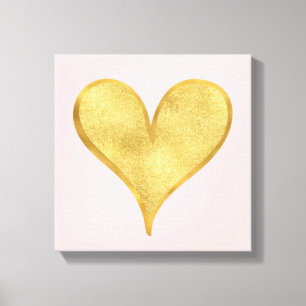 Lienzo Corazón glamoroso del oro