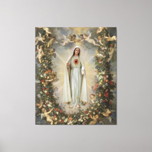 Lienzo Corazón inmaculado de María, Virgen María