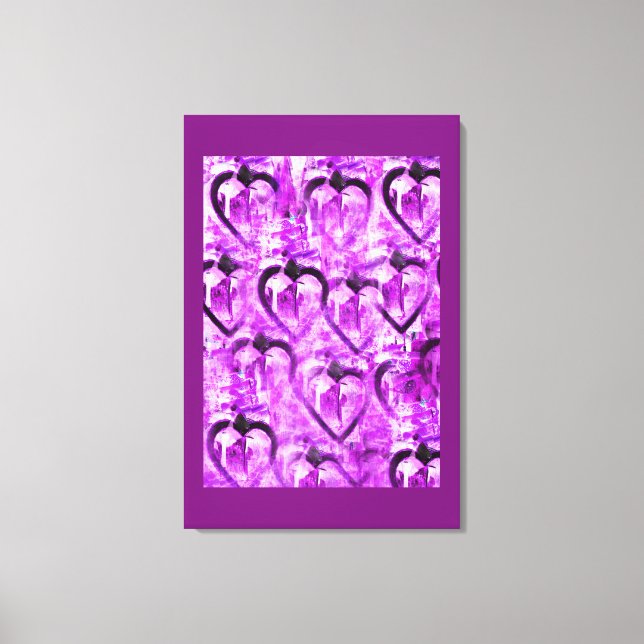 Lienzo Corazón morado (Anverso)