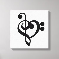 Corazón musical de música - Treble Bass Clef