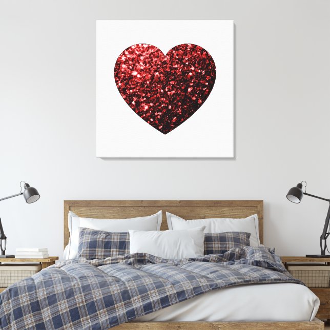 Lienzo Corazón rojo oscuro con brillo falso (Insitu(Dormitorio))