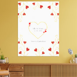 Lienzo Corazón Romántico Floral