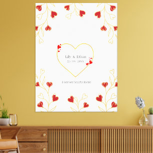 Lienzo Corazón Romántico Floral