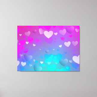 Lienzo Corazón rosa y azul