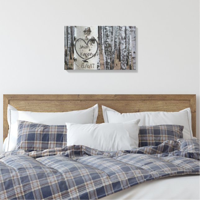 Lienzo Corazón Tallado Rústico Personalizado País (Insitu(Dormitorio))