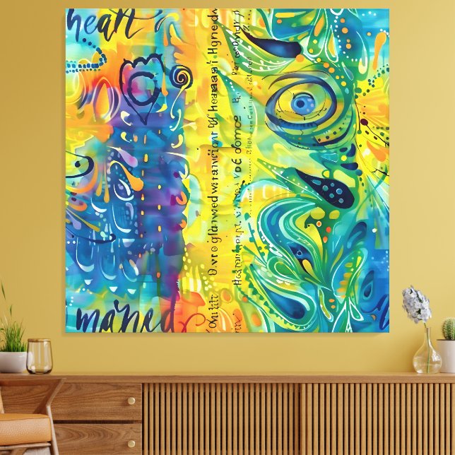 Lienzo Corazón y Alma Bohemio (Insitu (Sala de estar))