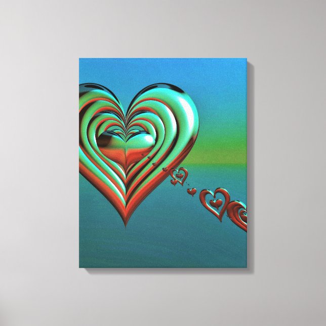 Lienzo Corazones altas del cielo (Anverso)