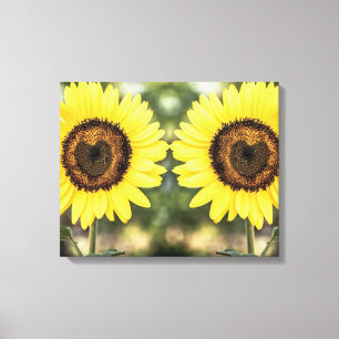 Lienzo Corazones del girasol en amor