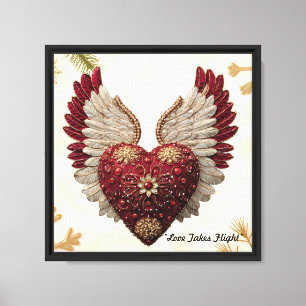 Lienzo "Corazones en Vuelo"