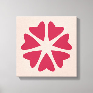 Lienzo Corazones nucleares - imagen magenta roja.