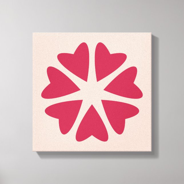 Lienzo Corazones nucleares - imagen magenta roja. (Anverso)