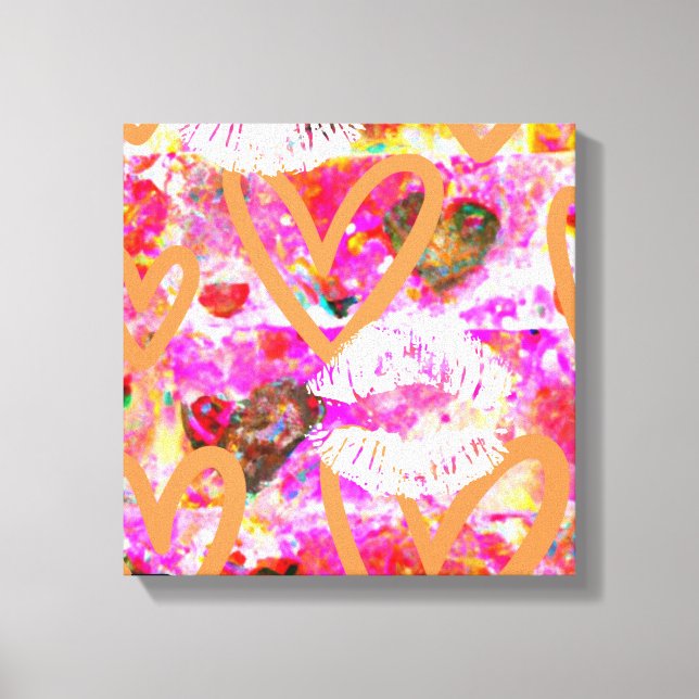 Lienzo Corazones y labios (Anverso)