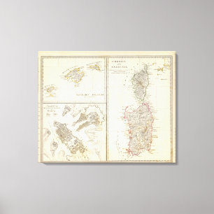 Lienzo Córcega, Cerdeña, Balearic Island, La Valeta