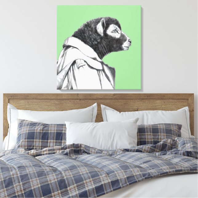 Lienzo Cordero de abeja en abrigo trenzado (Moegi) (Insitu(Dormitorio))