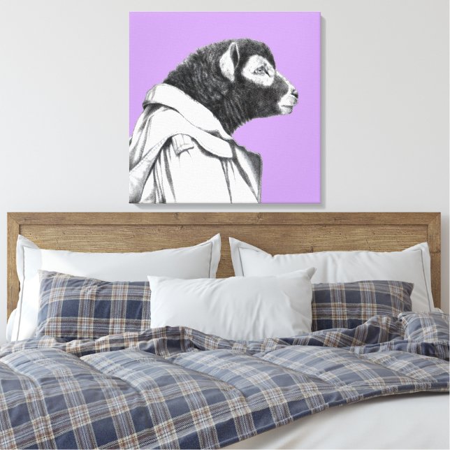 Lienzo Cordero Herdwick en Abrigo trinchero (Sumire) (Insitu(Dormitorio))