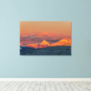 Lienzo Cordillera invernal naranja brillante