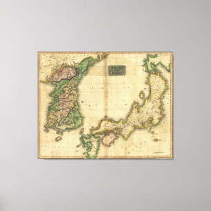 Lienzo Corea (Corea) y mapa de Japón (1815)