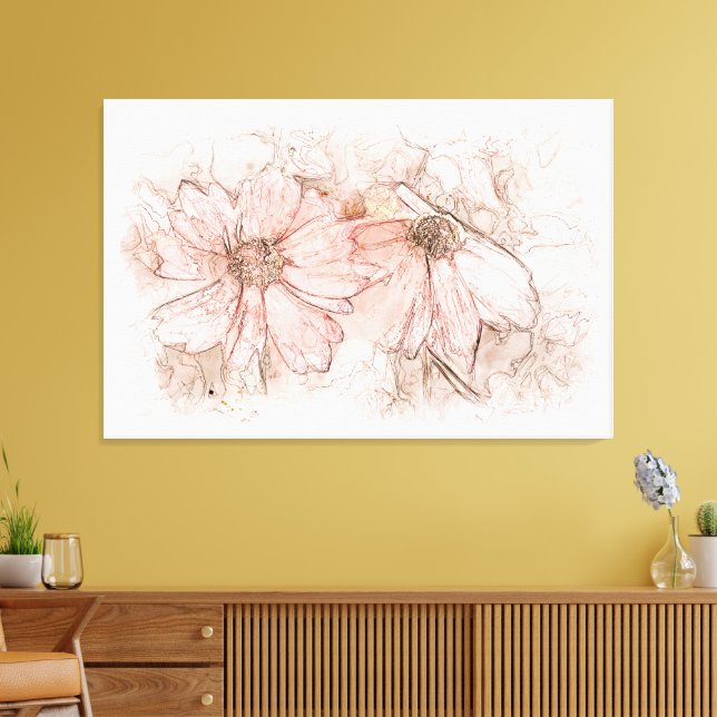 Lienzo Coreopsis Floral Watercolor ID712 (Insitu (Sala de estar))
