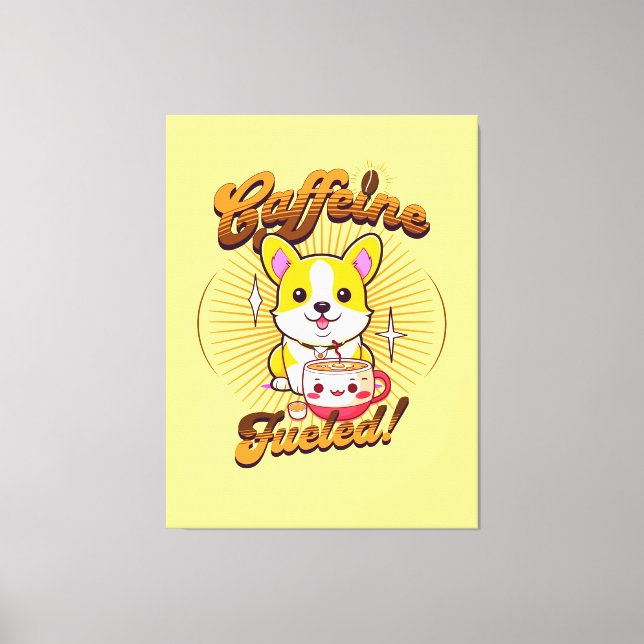 LIENZO ¡CORGI CAFFEINE COMBUSTIBLE! (Anverso)