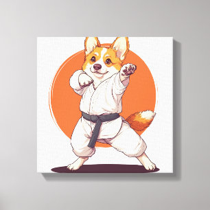 Lienzo Corgi de Karate � Perro de Artes Marciales