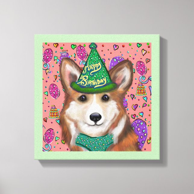 LIENZO CORGI GALÉS DE PEMBROKE  (Anverso)