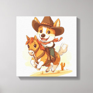 Lienzo Corgi Vaquero � Perro Rodeo Occidental